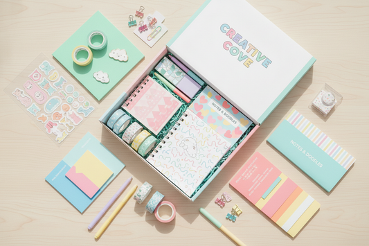 Colorful Stationery Flatlay